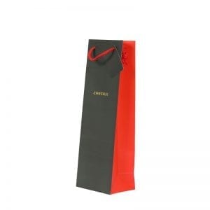 1 Bottle Gift Bag - Grey and Red Cheers
